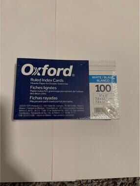 Oxford White Ruled Index Cards 3x5 100 Count